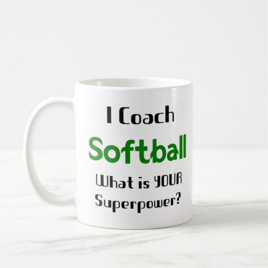 Softball-Coach-Tasse Kaffeetasse (Links)