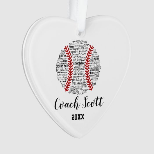 Softball Coach Team Geschenk Weihnachtsschmuck Ornament (Vorderseite)