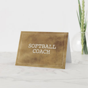 Softball Coach Thanks Definition Simple Brown Karte