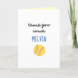 Softball Coach-Wertungskarte, Dankeschön-Karte Ankündigung