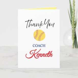 Softball Coach-Wertungskarte, Dankeschön-Karte Ankündigung