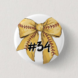 Softball-Coquette/Bogen mit eigener Spielernummer Button