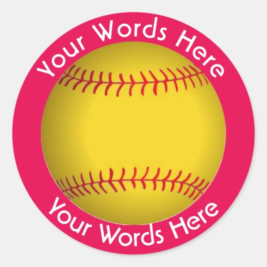Softball Custom Aufkleber (Vorderseite)