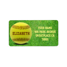 Softball Custom Ball Address Label