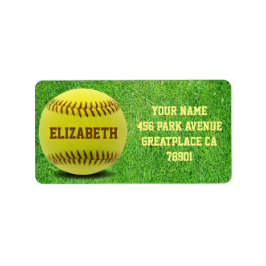 Softball Custom Ball Address Label Adressaufkleber