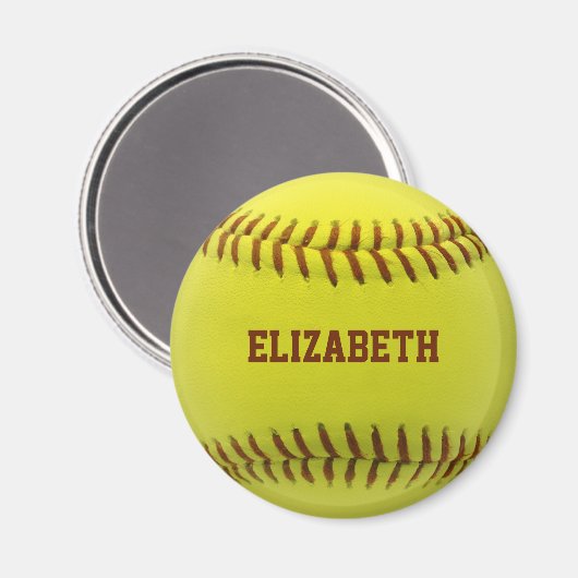 Softball Custom Ball Magnet (Vorderseite/Rückseite)
