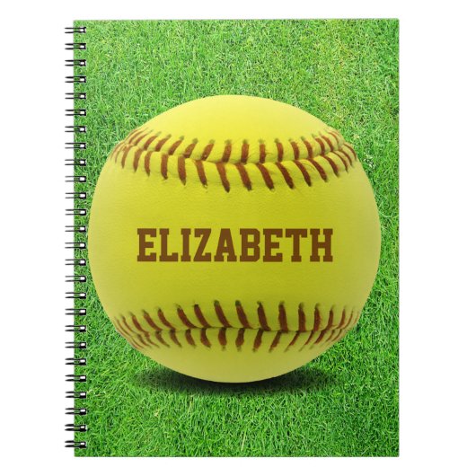 Softball Custom Ball Notebook Notizblock (Vorderseite)