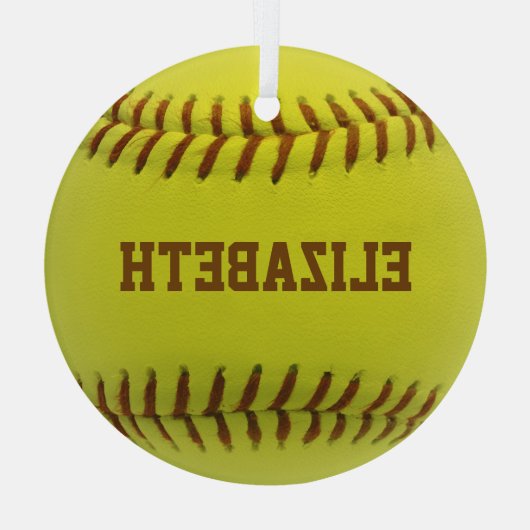 Softball Custom Ball Ornament (Rückseite)