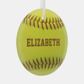 Softball Custom Ball Ornament (Vorderseite Rechts)