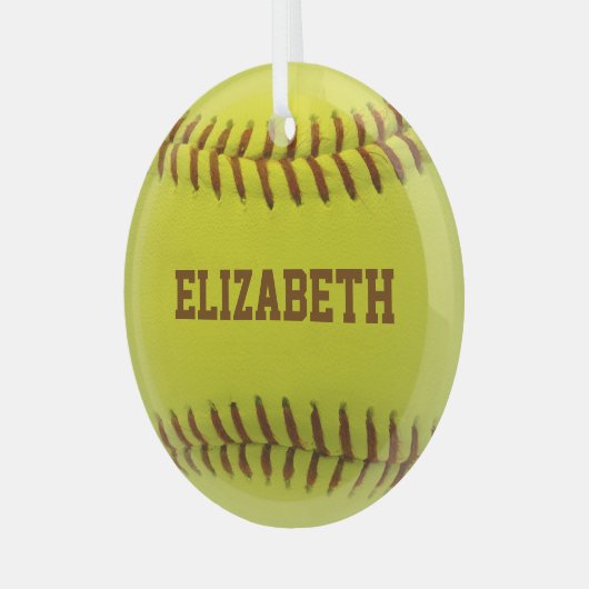 Softball Custom Ball Ornament (Vorderseite links)