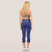 Softball Custom Text Team Name Navy Blau Capri Leggings (Rückseite)