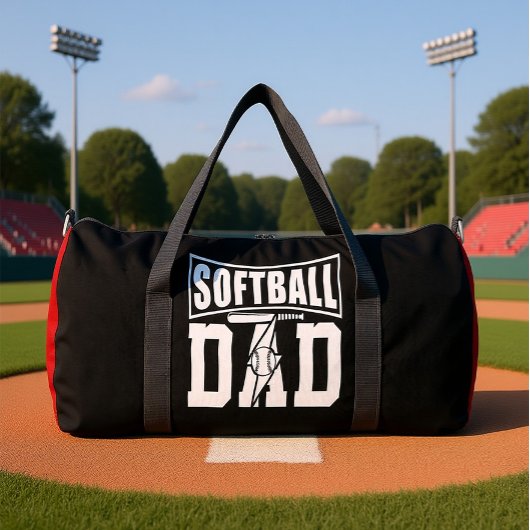 Softball Dad Baseball Legend Bolt Duffle Bag