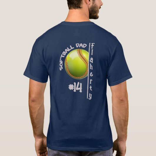 Softball Dad T Shirt (Rückseite)