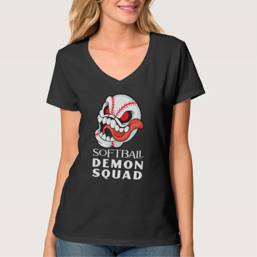 Softball-Dämonen-Truppe Softball T-Shirt (Vorderseite)
