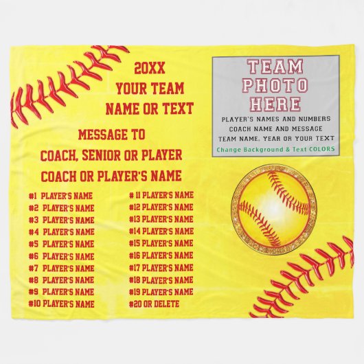 Softball-Decken Personalisiert, Trainer, Senioren Fleecedecke (Vorderseite (Horizontal))