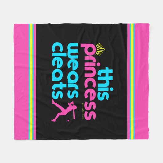 Softball: Diese Prinzessin Wears Cleats - Golly Fleecedecke (Vorderseite (Horizontal))