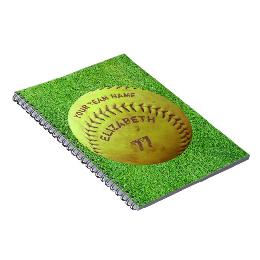 Softball Dirty Name Team Number Ball Notebook Notizblock (Rechte Seite)