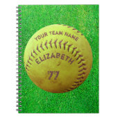 Softball Dirty Name Team Number Ball Notebook Notizblock (Vorderseite)