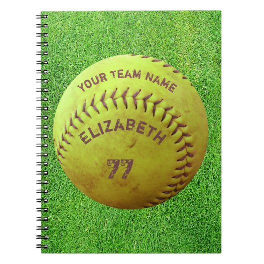 Softball Dirty Name Team Number Ball Notebook Notizblock (Vorderseite)