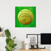 Softball Dirty Name Team Number Ball Poster (Heimbüro)