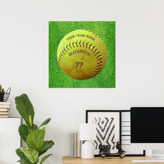 Softball Dirty Name Team Number Ball Poster (Heimbüro)