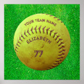 Softball Dirty Name Team Number Ball Poster (Vorne)