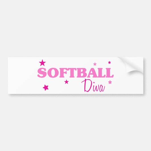 Softball Diva Autoaufkleber (Vorne)
