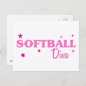 Softball Diva Postkarte (Vorne/Hinten)