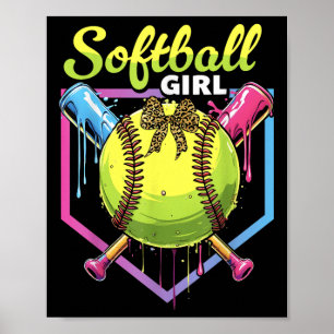 Softball-Drip-Girls Eiscreme-Drip Jugend-Softball Poster
