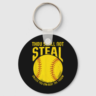 Softball Du Sollst Nicht Stehlen Lustiger Spieler Schlüsselanhänger