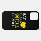 Softball Eat Sleep Softball Wiederholung Case-Mate iPhone Hülle (Rückseite (Horizontal))