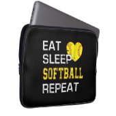 Softball Eat Sleep Softball Wiederholung Laptopschutzhülle (Vorne Rechts)