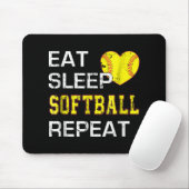 Softball Eat Sleep Softball Wiederholung Mousepad (Mit Mouse)
