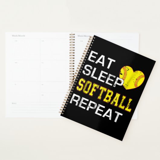 Softball Eat Sleep Softball Wiederholung Planer (Anzeige)