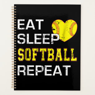 Softball Eat Sleep Softball Wiederholung Planer