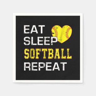 Softball Eat Sleep Softball Wiederholung Serviette