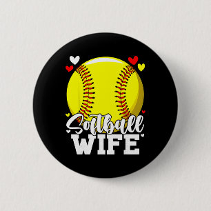 Softball-Ehefrau Für Frauen Familie Passende Spiel Button