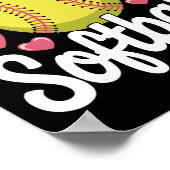 Softball Einfach Ein Mädchen Das Softball Liebt Poster (Ecke)