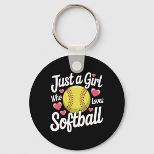 Softball Einfach Ein Mädchen Das Softball Liebt  Schlüsselanhänger