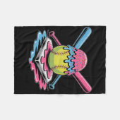 Softball-Eis-Drip - Süße Softball-Spielerin Fleecedecke (Vorderseite (Horizontal))