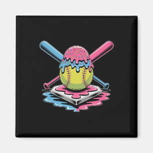 Softball-Eiscreme-Tropfen - Süße Softball-Spieleri Magnet