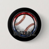 Softball-Emblem USA-Knopf Button (Vorderseite)