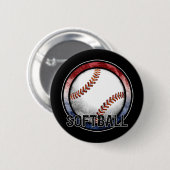 Softball-Emblem USA-Knopf Button (Vorne & Hinten)