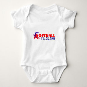 SOFTBALL - Es ist ein Mädchen-Knall Baby Strampler