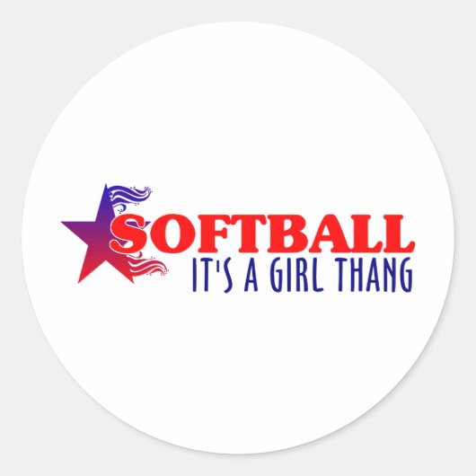 SOFTBALL - Es ist ein Mädchen-Knall Runder Aufkleber (Vorderseite)