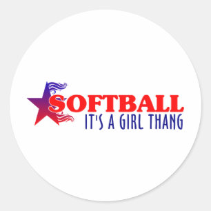 SOFTBALL - Es ist ein Mädchen-Knall Runder Aufkleber