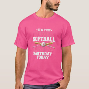 Softball Fan Geburtstag Grafik Girls Kinder Pla T-Shirt