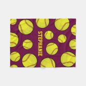Softball-Fan-individueller Name lila Fleecedecke (Vorderseite (Horizontal))
