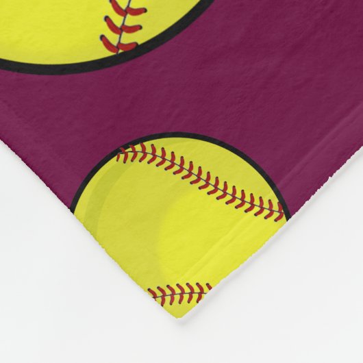 Softball-Fan-individueller Name lila Fleecedecke (Ecke)