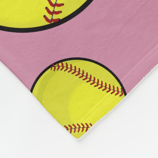 Softball-Fan-Name-Rosa Fleecedecke (Ecke)